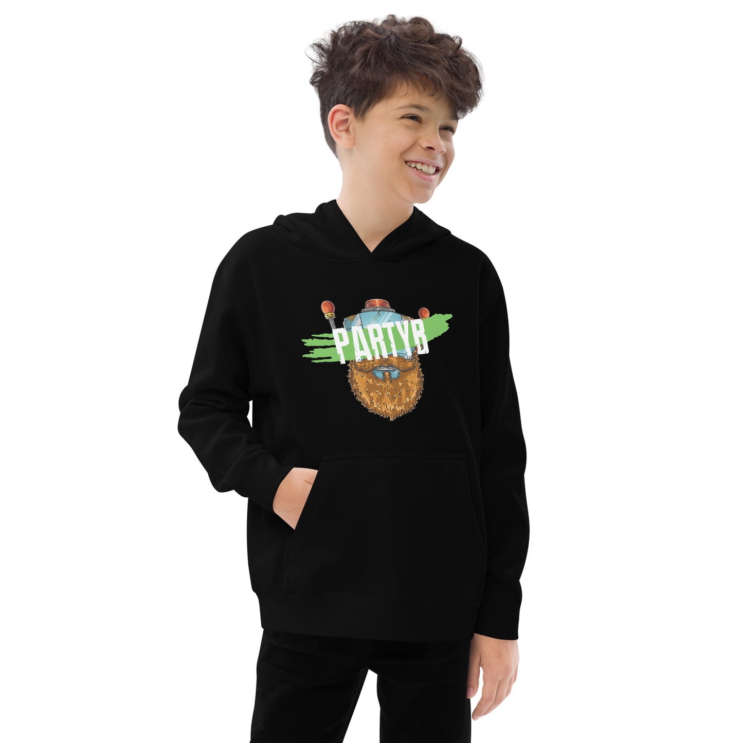 Green Logo Swipe Kids Hoodie