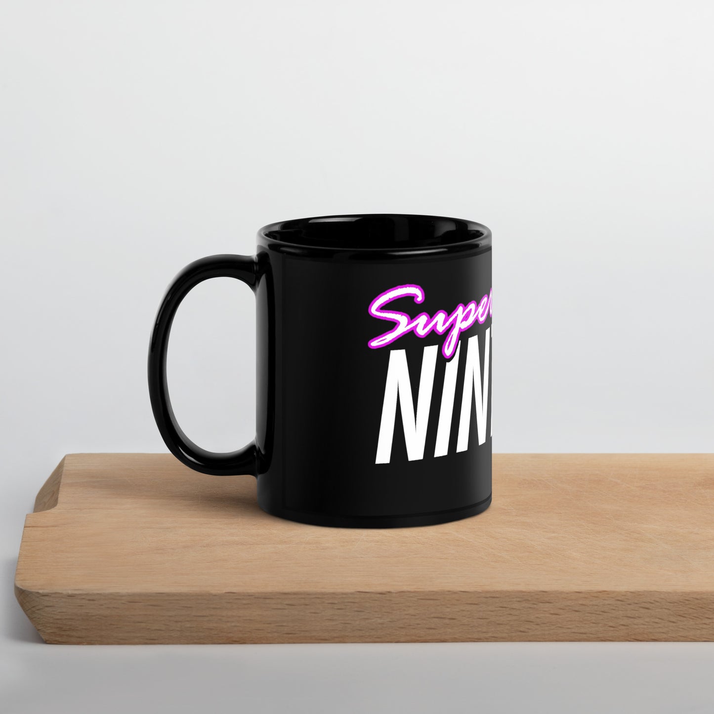 Super Nintendo Bros Black Glossy Mug