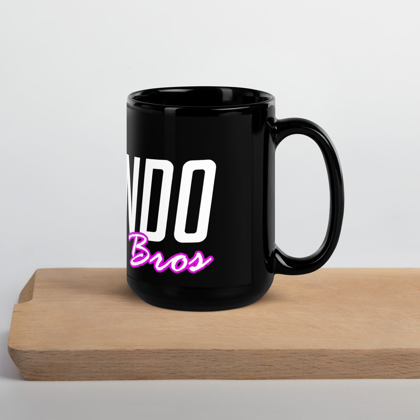 Super Nintendo Bros Black Glossy Mug