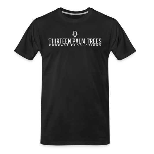 Thirteen Palm Trees Tee - White Logo - black