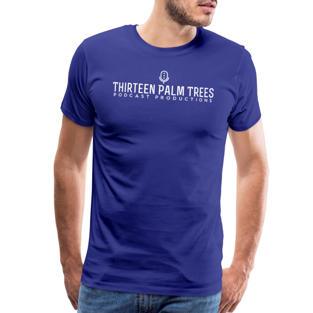 Thirteen Palm Trees Tee - White Logo - royal blue