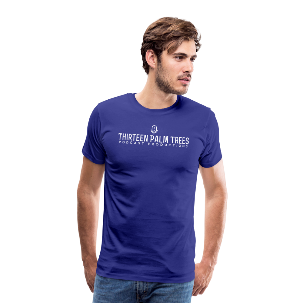 Thirteen Palm Trees Tee - White Logo - royal blue