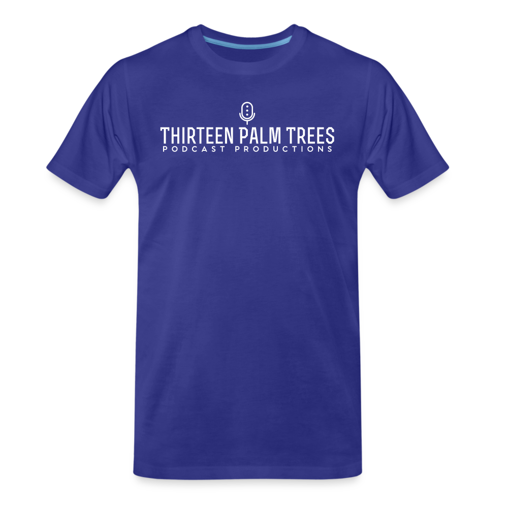 Thirteen Palm Trees Tee - White Logo - royal blue