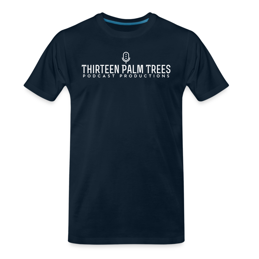 Thirteen Palm Trees Tee - White Logo - deep navy