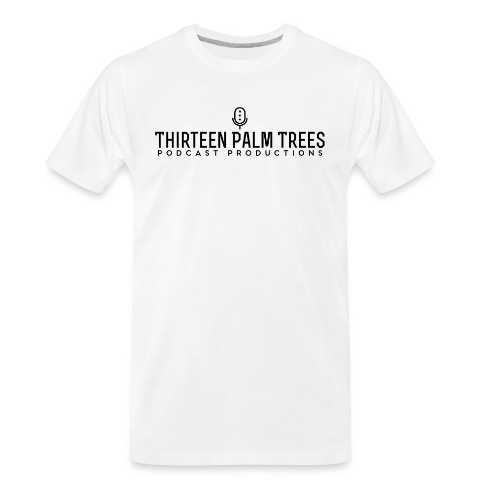 Thirteen Palm Trees Tee - Black Logo - white