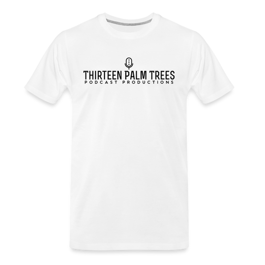 Thirteen Palm Trees Tee - Black Logo - white
