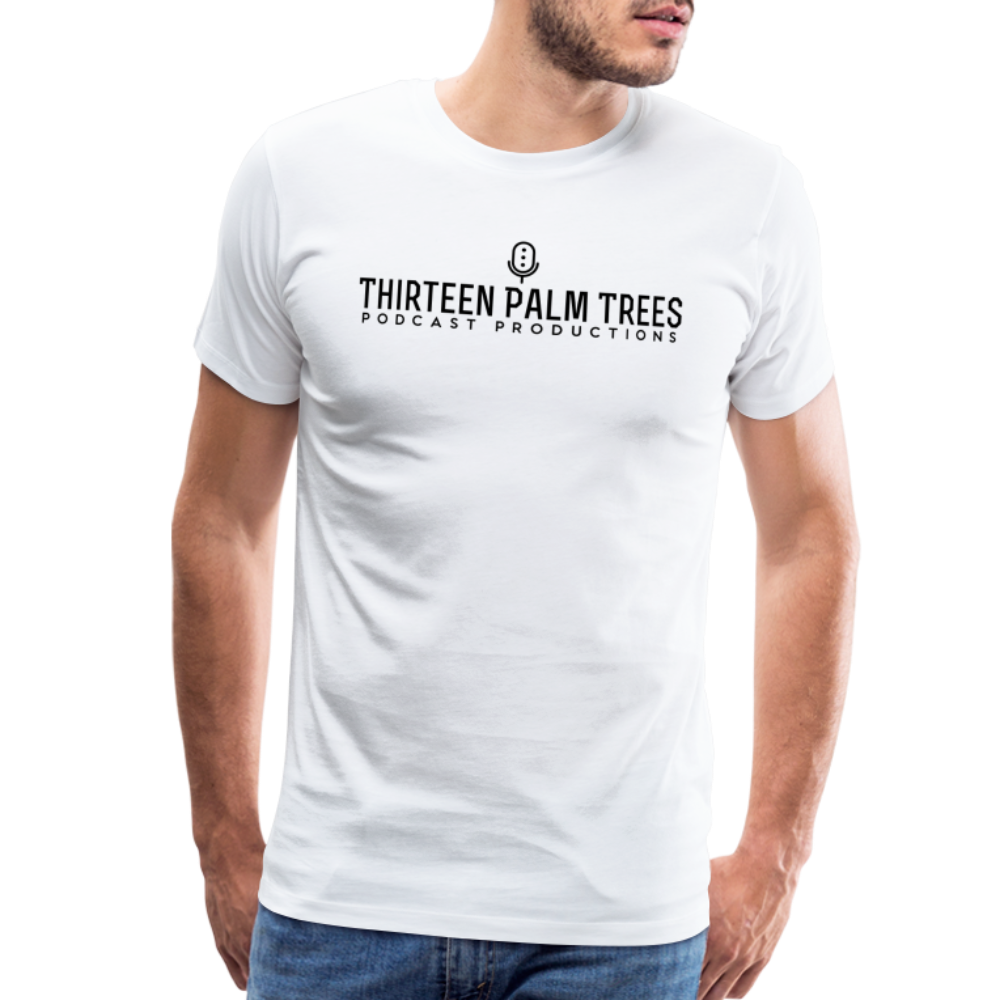 Thirteen Palm Trees Tee - Black Logo - white