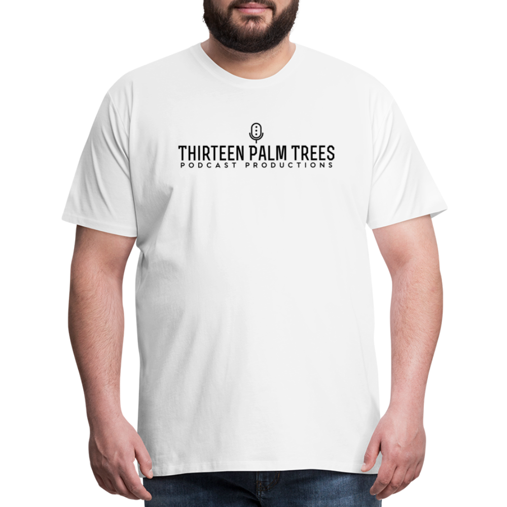 Thirteen Palm Trees Tee - Black Logo - white