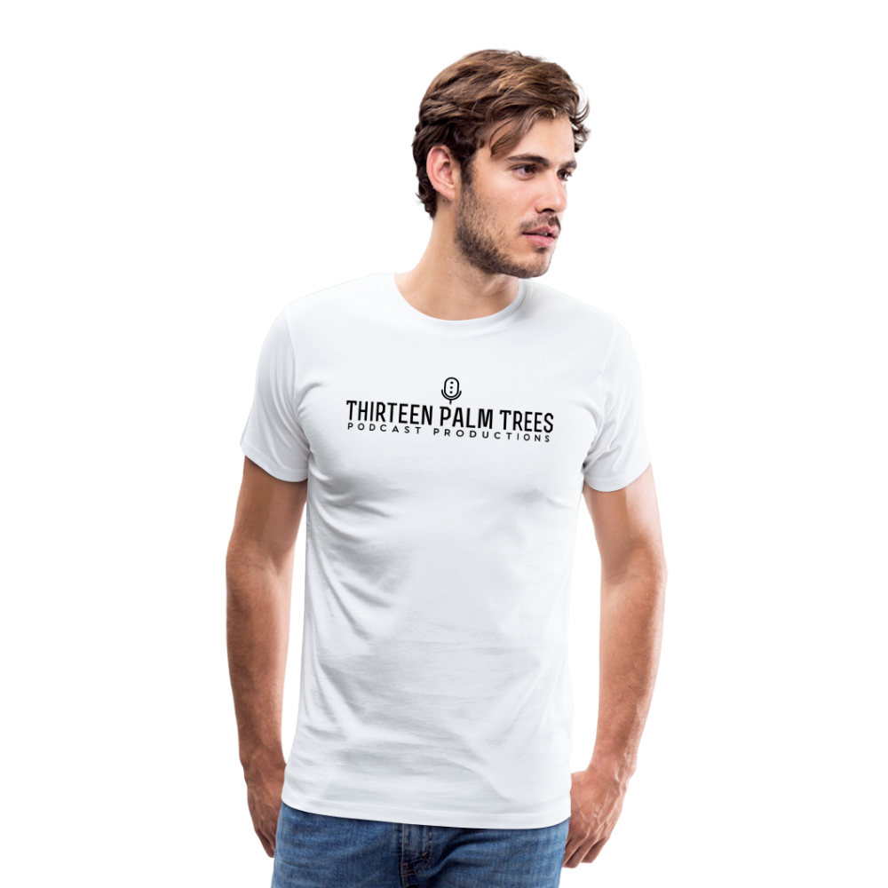 Thirteen Palm Trees Tee - Black Logo - white