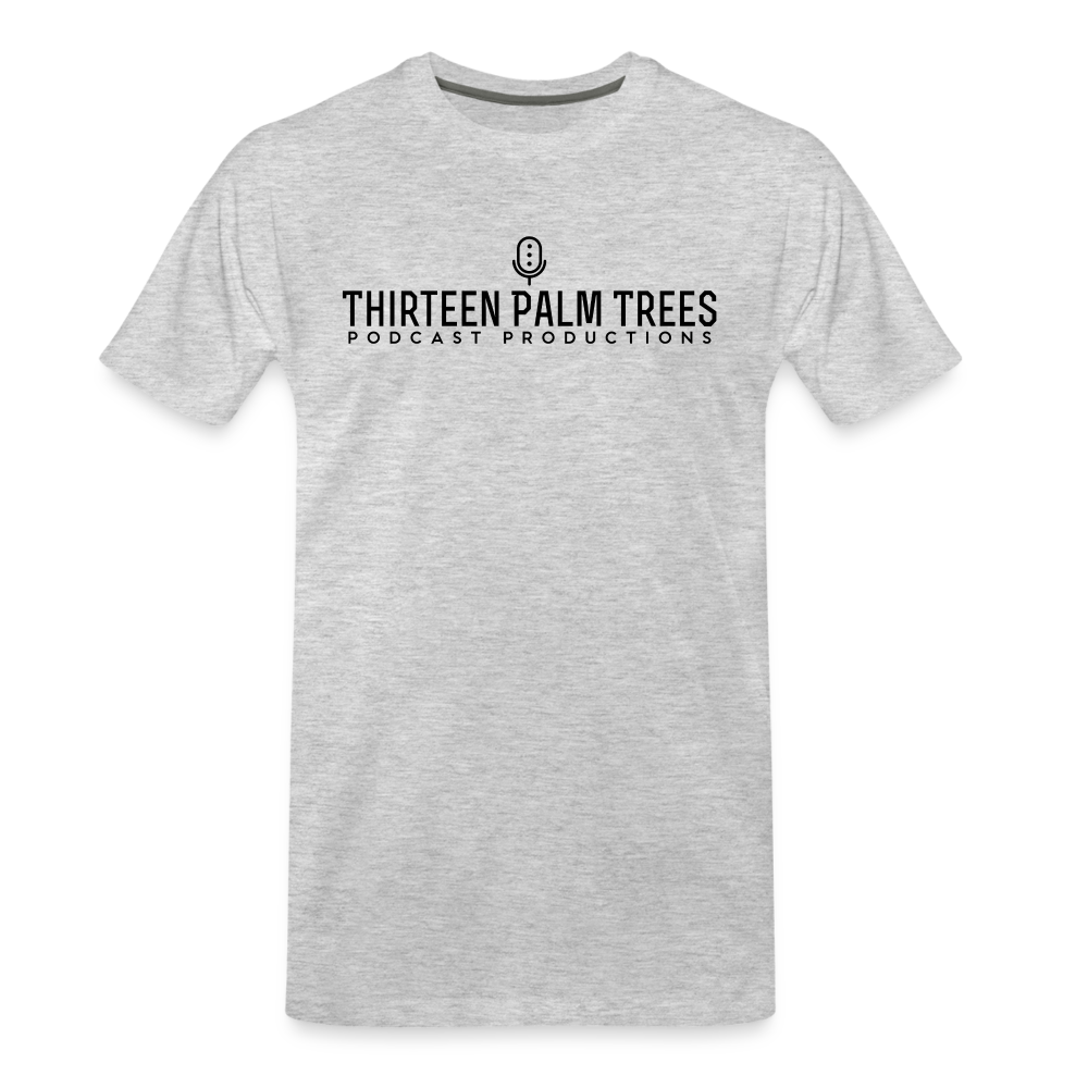 Thirteen Palm Trees Tee - Black Logo - heather gray