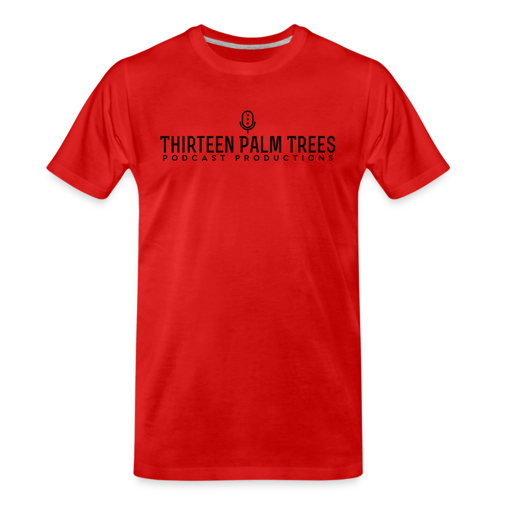 Thirteen Palm Trees Tee - Black Logo - red