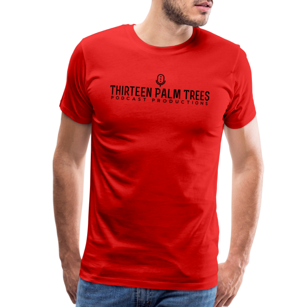 Thirteen Palm Trees Tee - Black Logo - red