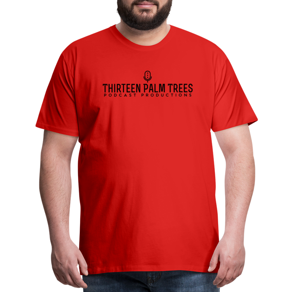 Thirteen Palm Trees Tee - Black Logo - red