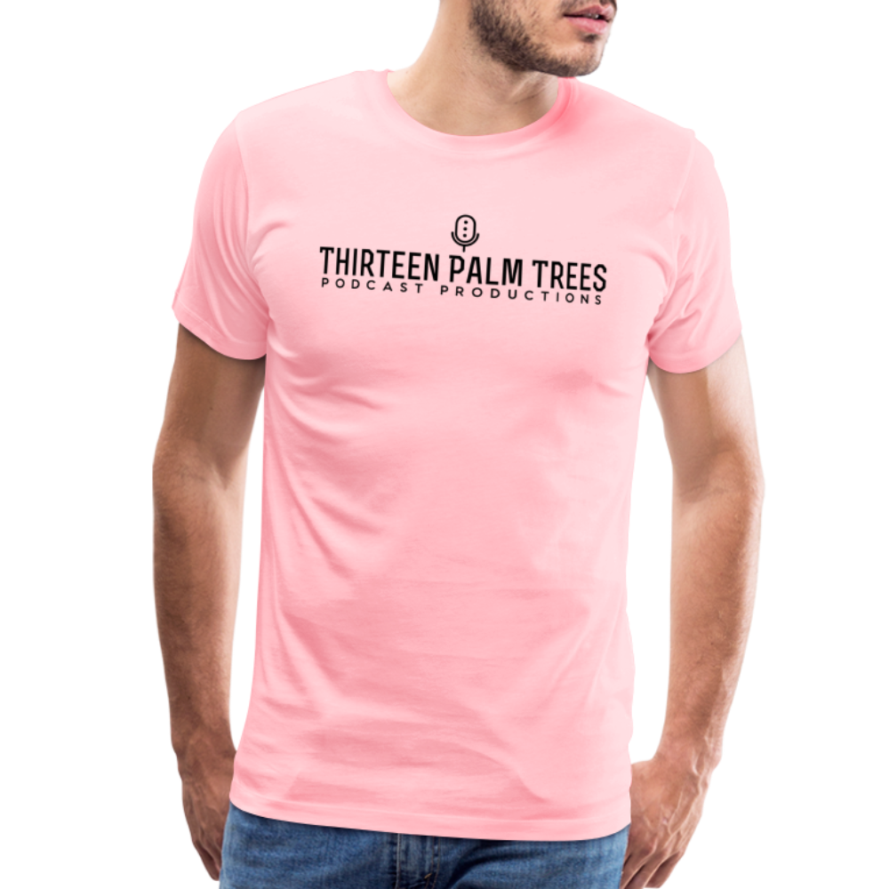 Thirteen Palm Trees Tee - Black Logo - pink