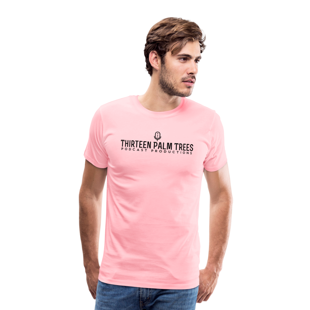 Thirteen Palm Trees Tee - Black Logo - pink