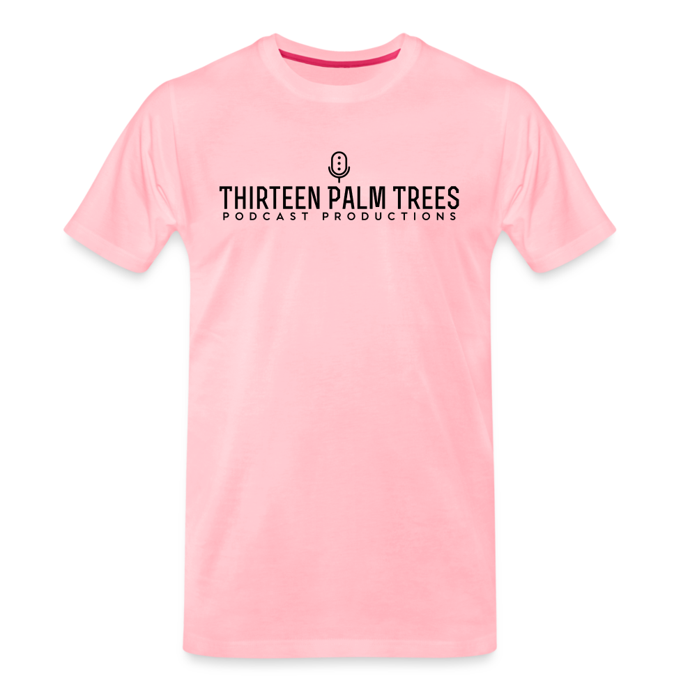 Thirteen Palm Trees Tee - Black Logo - pink