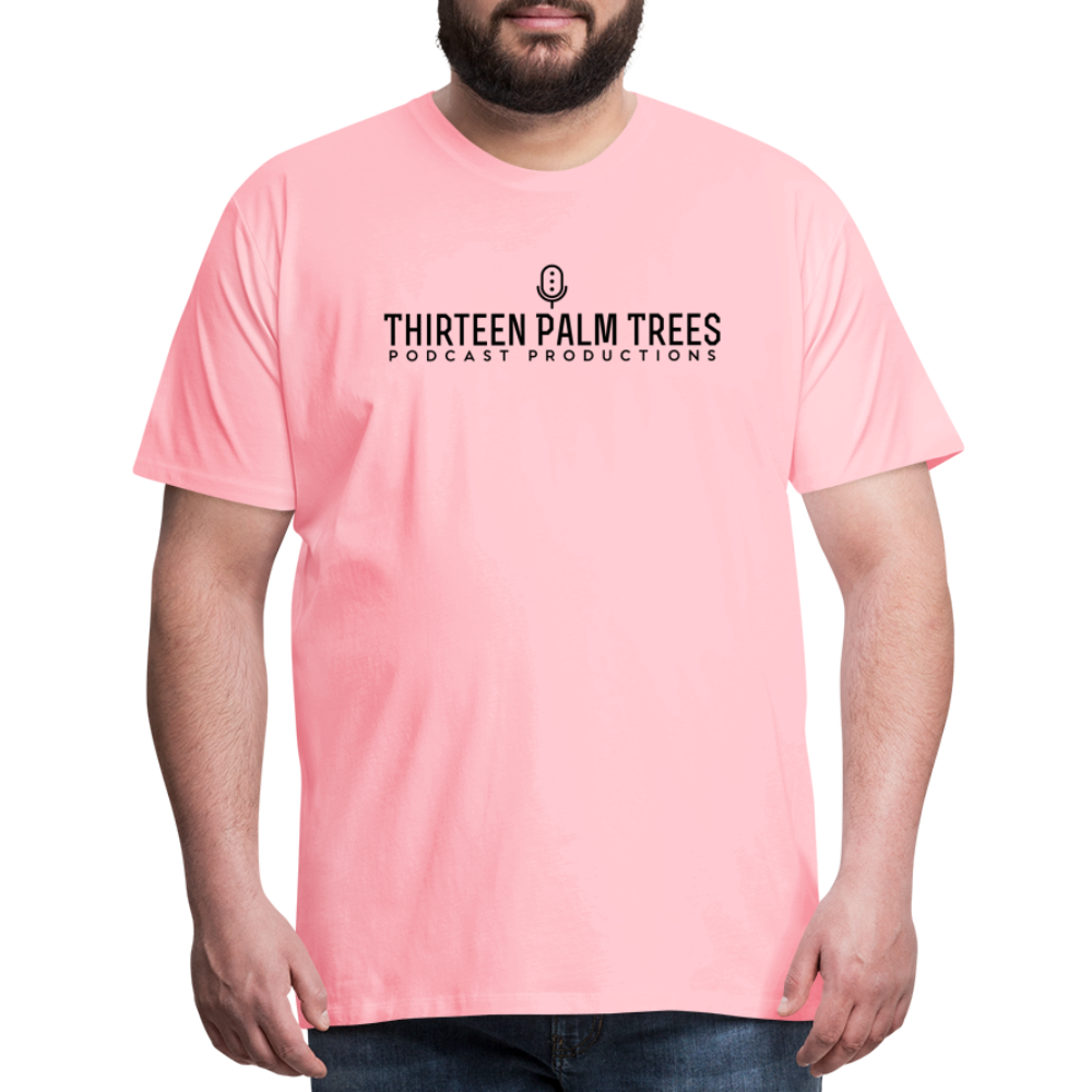 Thirteen Palm Trees Tee - Black Logo - pink