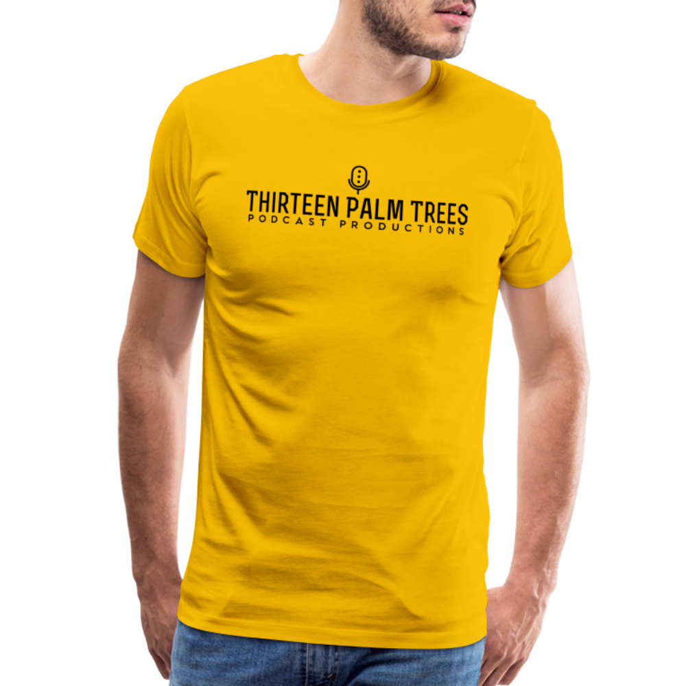 Thirteen Palm Trees Tee - Black Logo - sun yellow