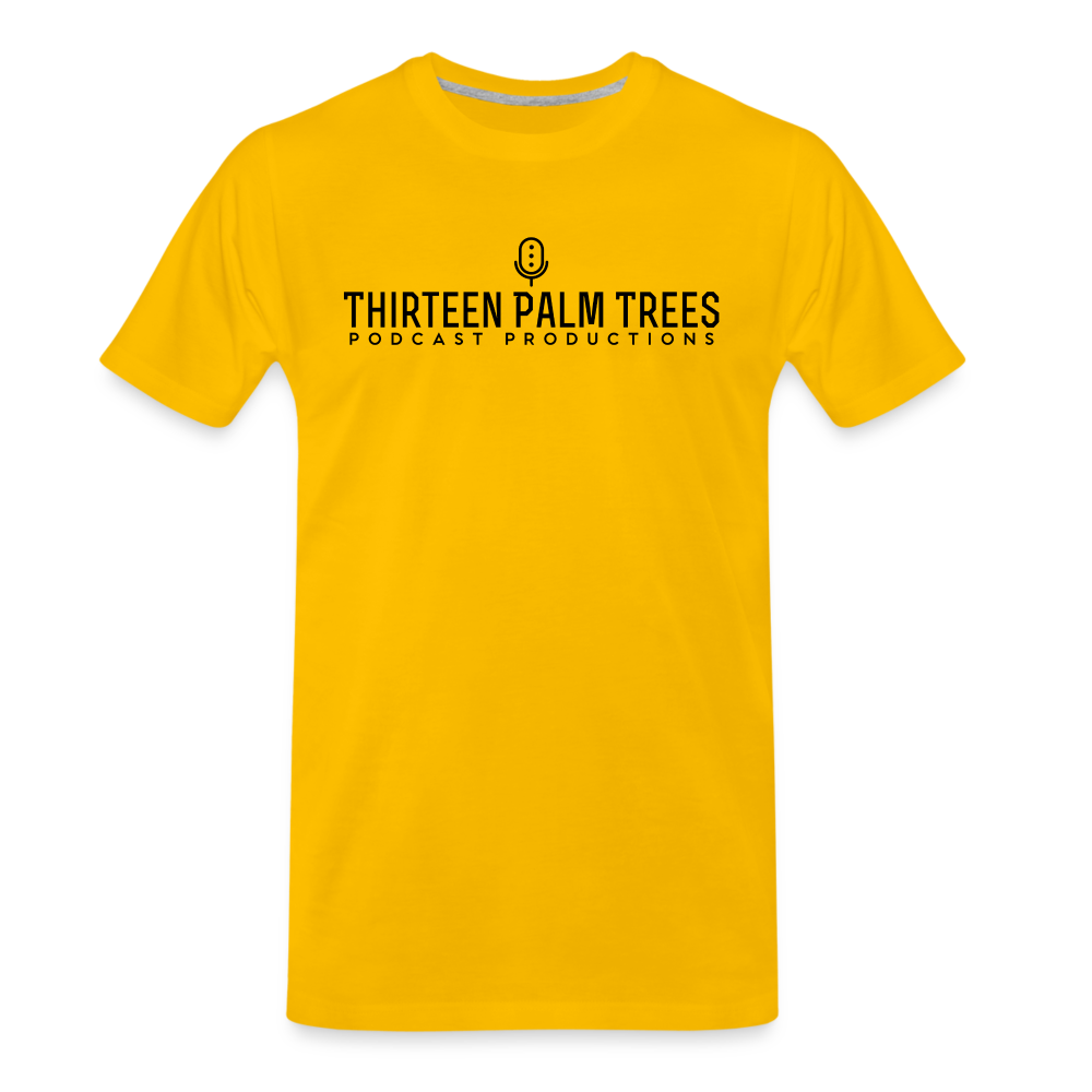 Thirteen Palm Trees Tee - Black Logo - sun yellow