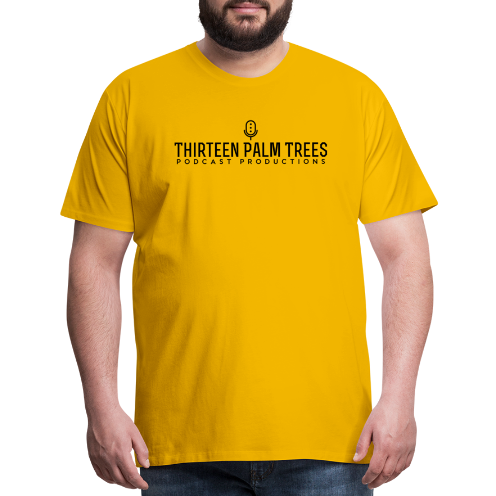 Thirteen Palm Trees Tee - Black Logo - sun yellow