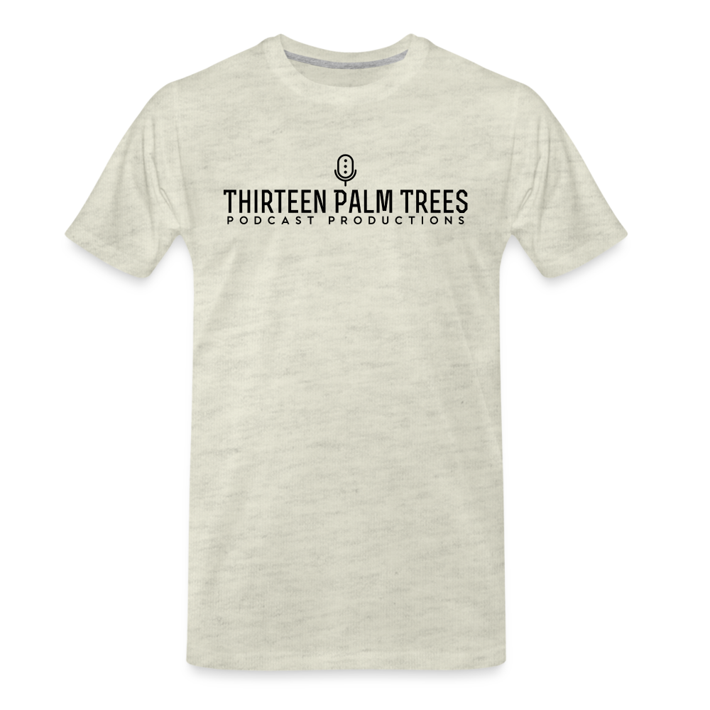 Thirteen Palm Trees Tee - Black Logo - heather oatmeal