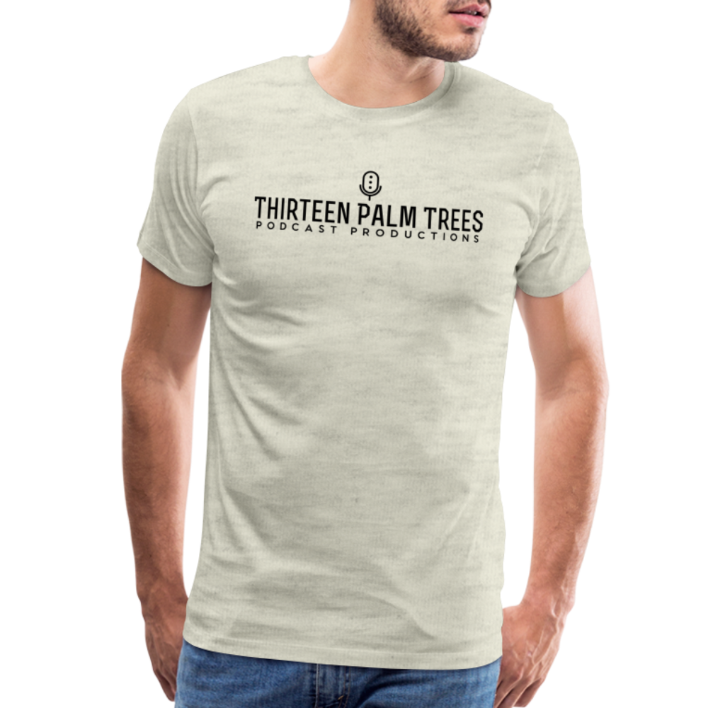 Thirteen Palm Trees Tee - Black Logo - heather oatmeal