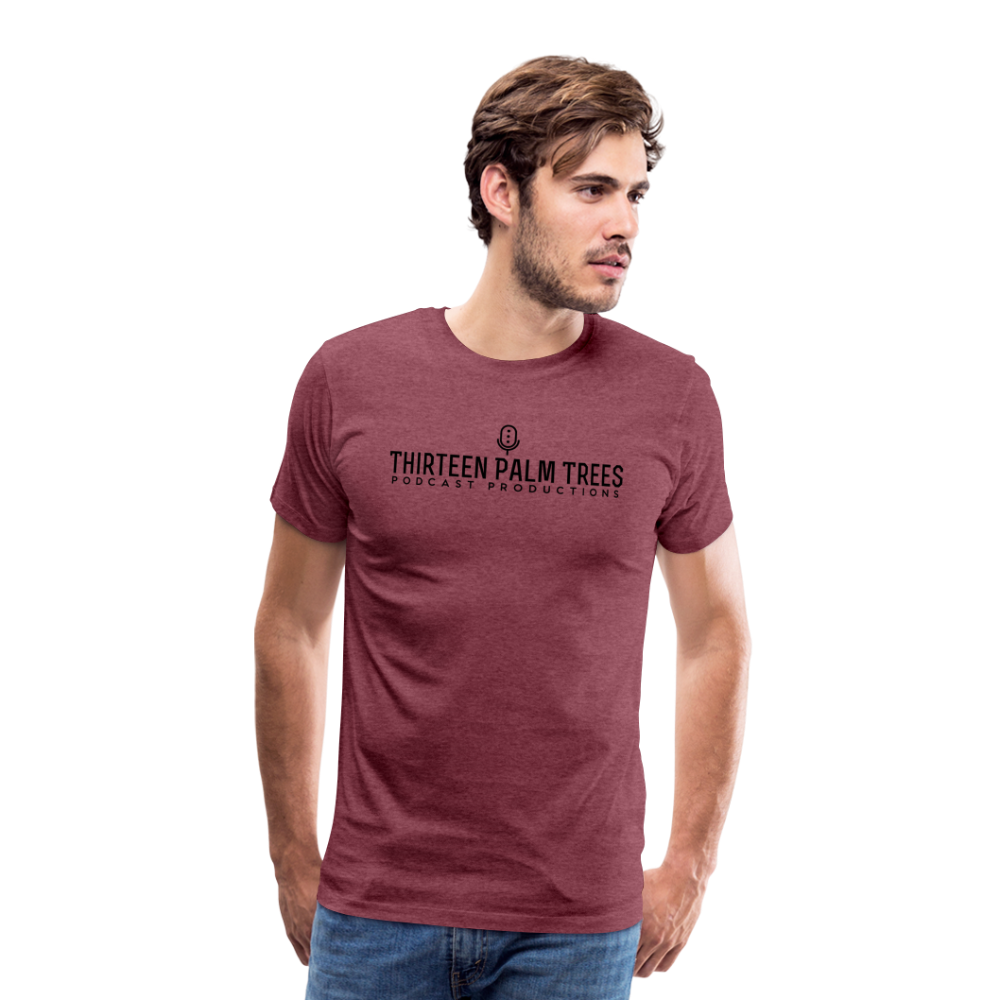 Thirteen Palm Trees Tee - Black Logo - heather burgundy