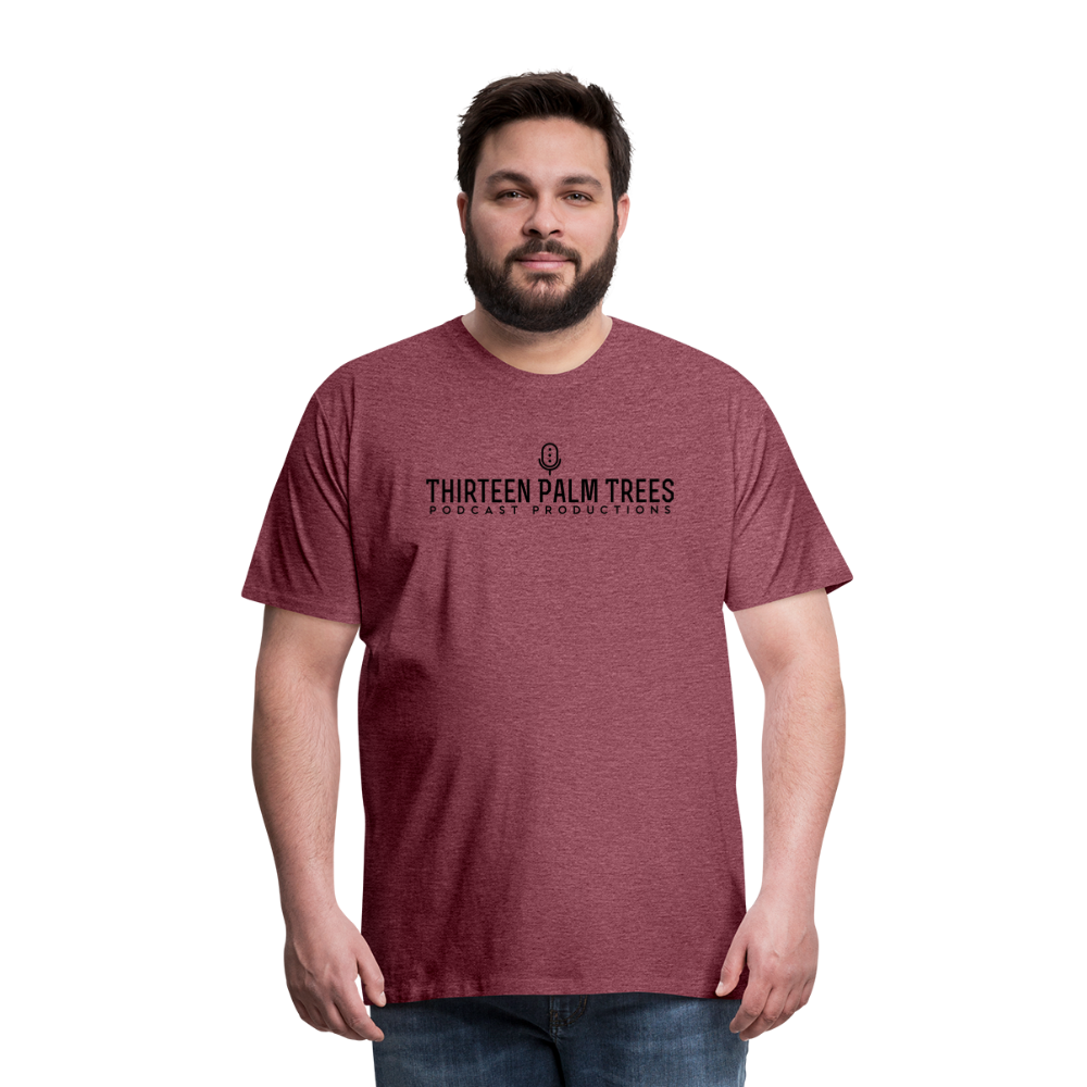 Thirteen Palm Trees Tee - Black Logo - heather burgundy