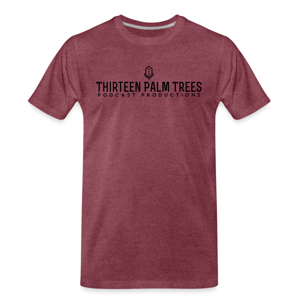 Thirteen Palm Trees Tee - Black Logo - heather burgundy