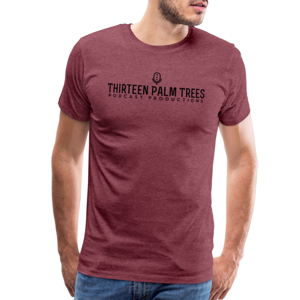 Thirteen Palm Trees Tee - Black Logo - heather burgundy