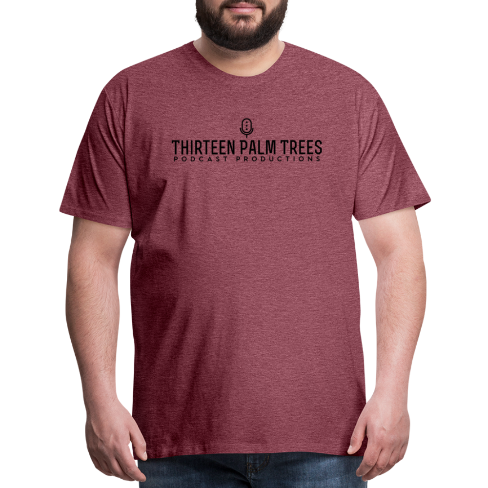 Thirteen Palm Trees Tee - Black Logo - heather burgundy