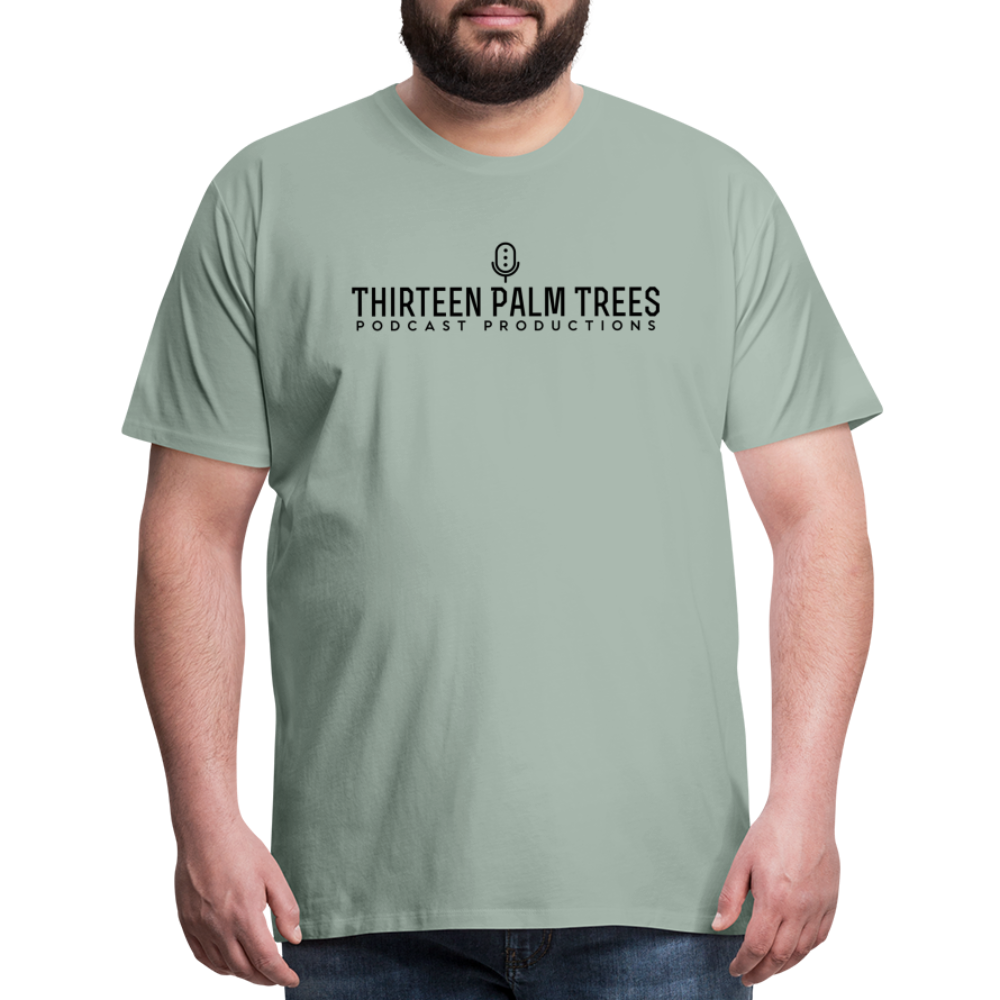 Thirteen Palm Trees Tee - Black Logo - steel green