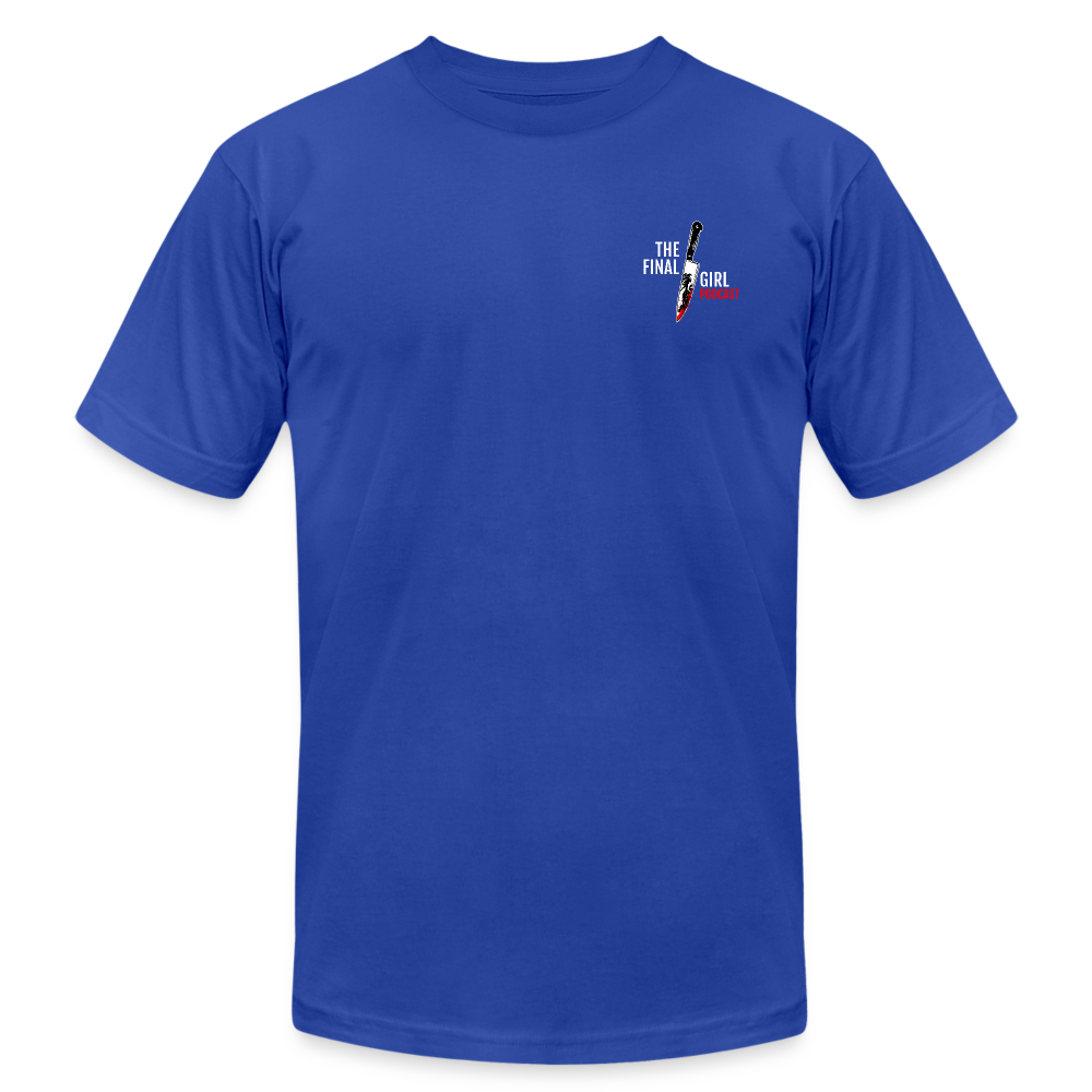 Final Girl Podcast Knife Chase Tee - royal blue