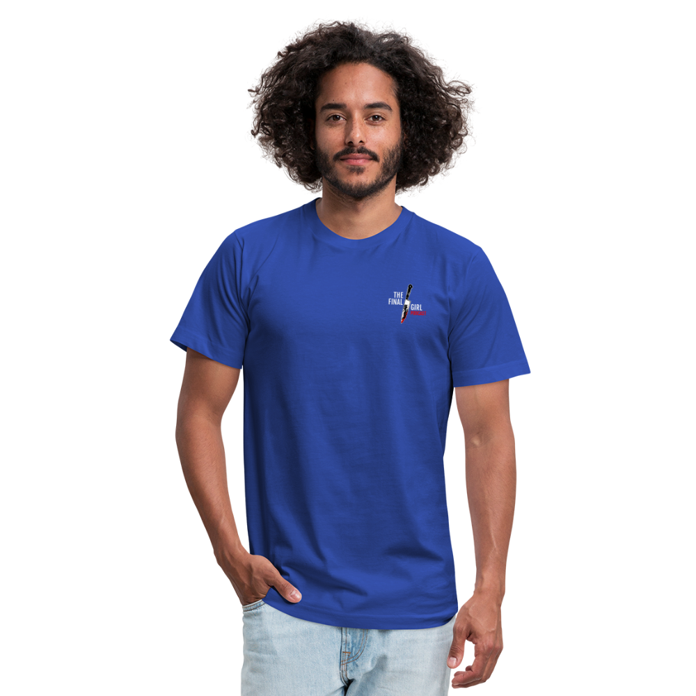 Final Girl Podcast Knife Chase Tee - royal blue