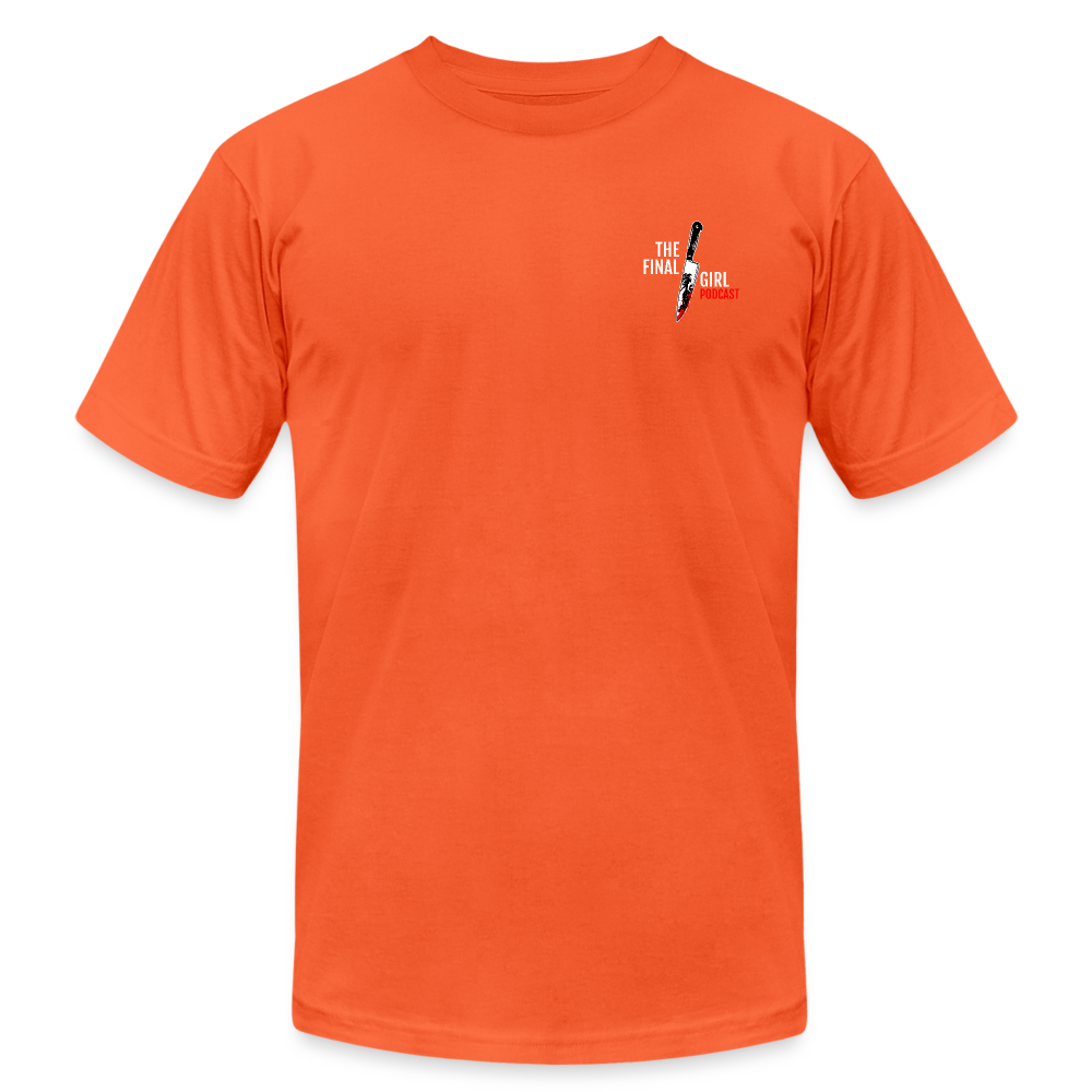 Final Girl Podcast Knife Chase Tee - orange