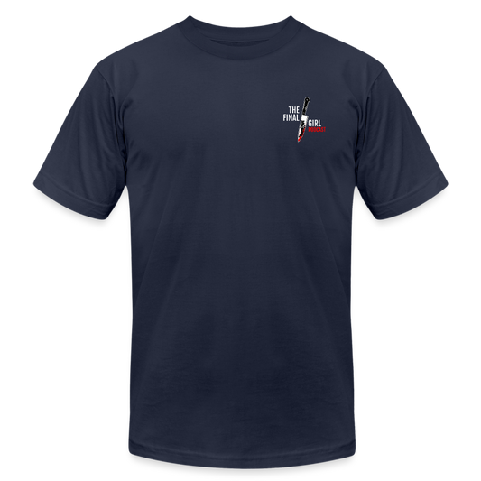 Final Girl Podcast Knife Chase Tee - navy
