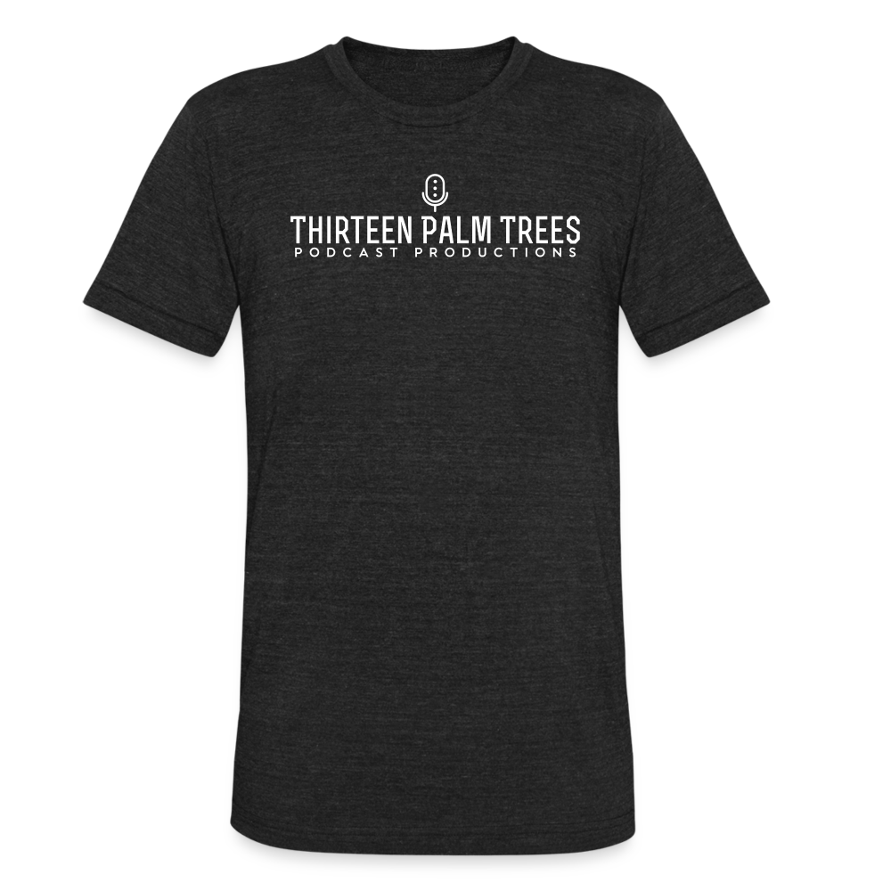 Thirteen Palm Trees White Logo Classic: Tri-Blend Tee - heather black