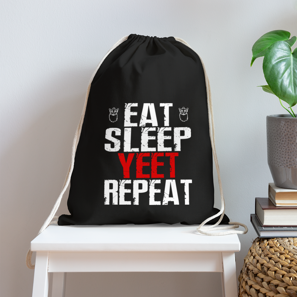 The 3 Essentials Cotton Drawstring Bag - black